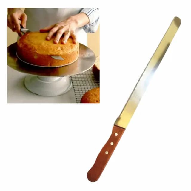 چاقو دندانه ریز 30 سانت دسته چوبی