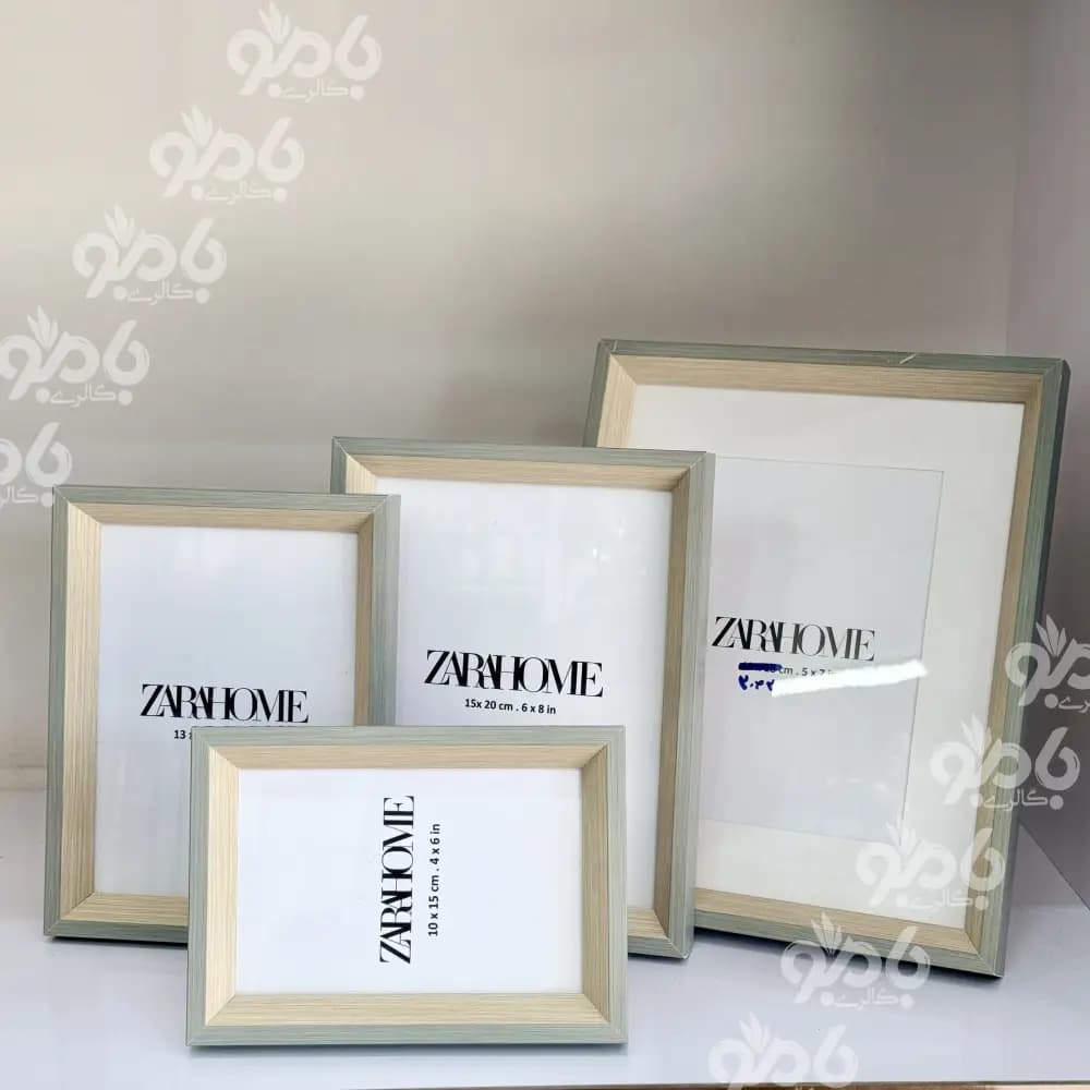 قاب عکس 2رنگ کرم سبز ساده