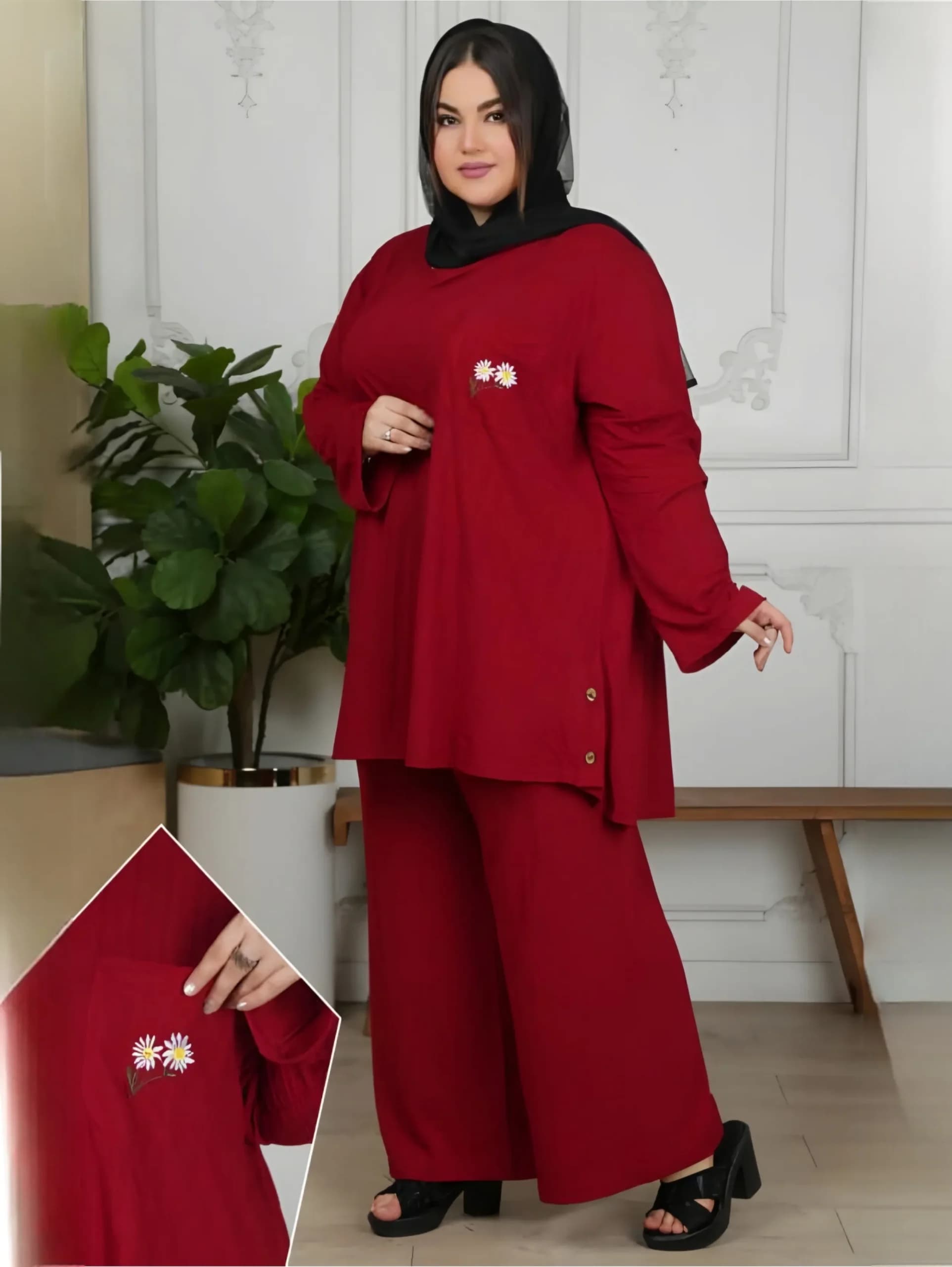 تونیک خانگی‌ جیب گلدوزی