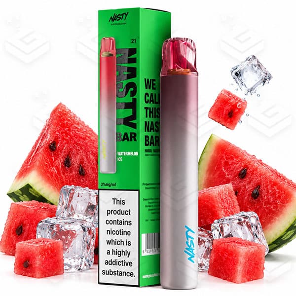 پاد یکبار مصرف نستی هندوانه یخ ۱۲۰۰ پاف — Nasty Bar Watermelon Ice 1200 Puffs – اورجینال