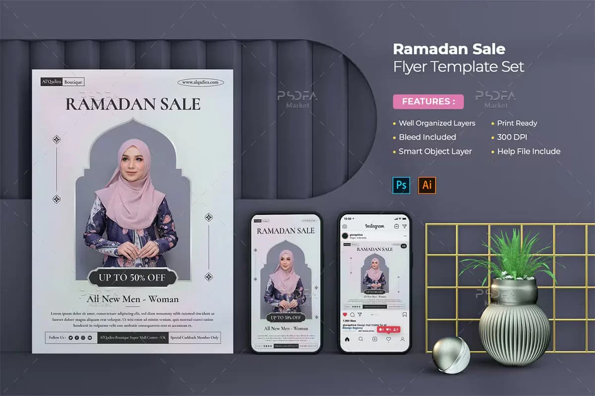 طرح تراکت فروش ماه رمضان + استوری و پست اینستاگرام