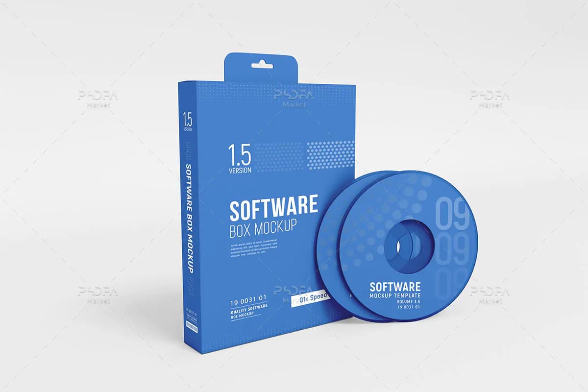 موکاپ جعبه CD/DVD نرم افزار آویز دار