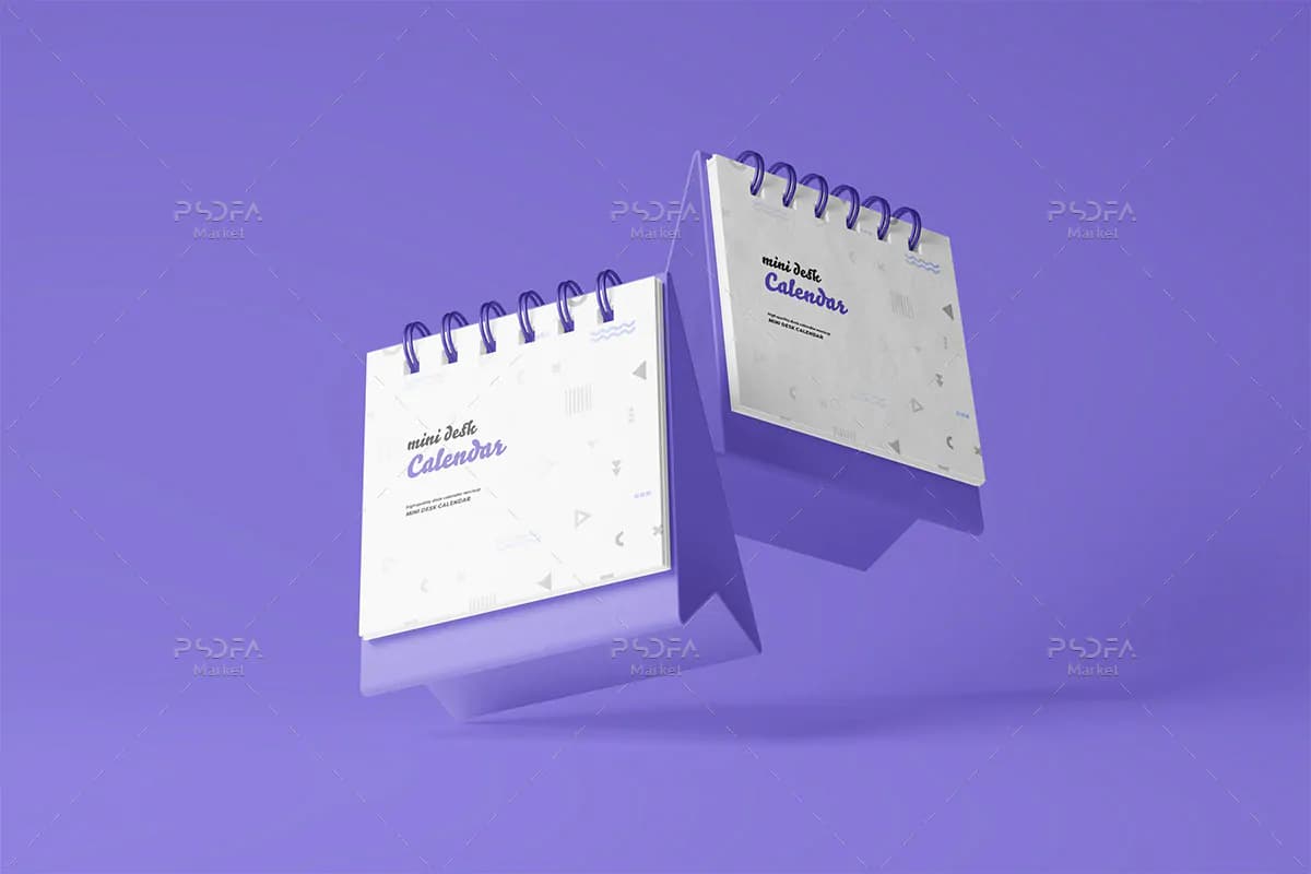 14 موکاپ تقویم رومیزی کوچک در نماهای مختلف