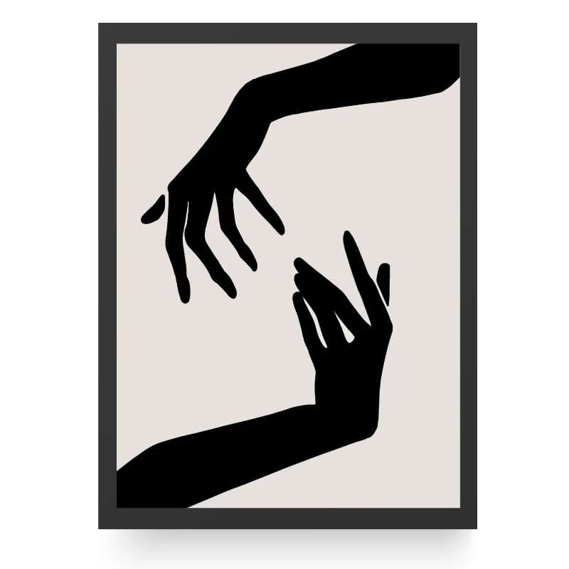 تابلو مینیمال عاشقانه دستان سیاه