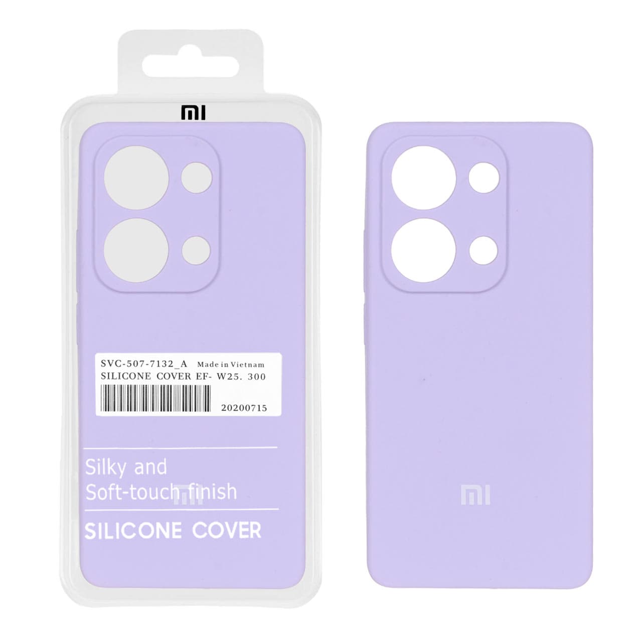 قاب سیلیکونی پاک کنی اورجینال درجه یک Xiaomi Redmi Note 14S / Note 13 Pro 4G / M6 Pro 4G – یاسی (پک دار)