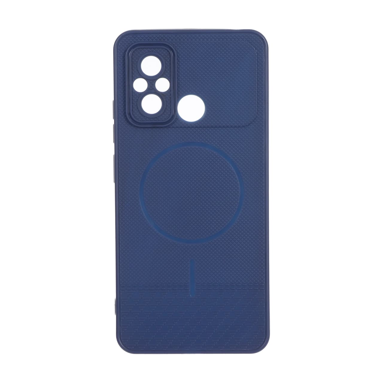 قاب شطرنجی طرح مگ سیف محافظ لنزدار Xiaomi Redmi 12C / Redmi 11A / Poco C55 – سرمه ای