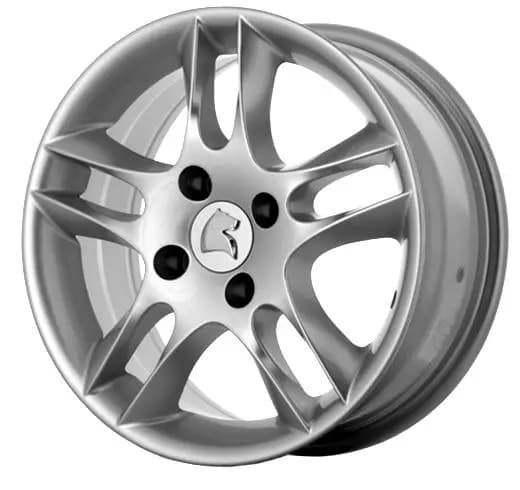 رینگ اروند چرخ 5 پره دو شاخ نقره ای طرح LZ سایز 15 قیمت 4 عدد