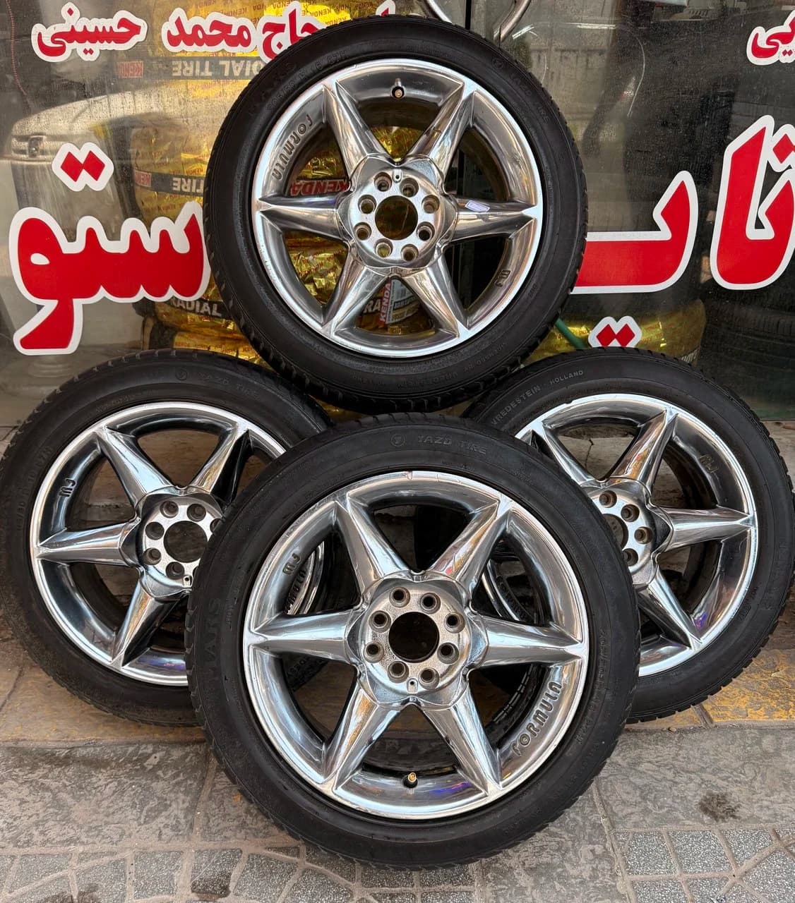4 عدد رینگ اسپرت کروم سایز 16 لاستیک 20% ارسال رایگان اقساط 10 ماه