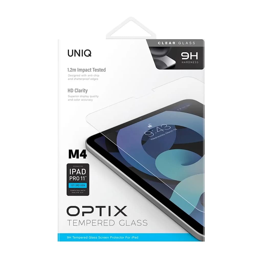 محافظ صفحه نمایش شیشه ای یونیک آیپد پرو 13 اینچ m4 (2024) UNIQ Optix Clear