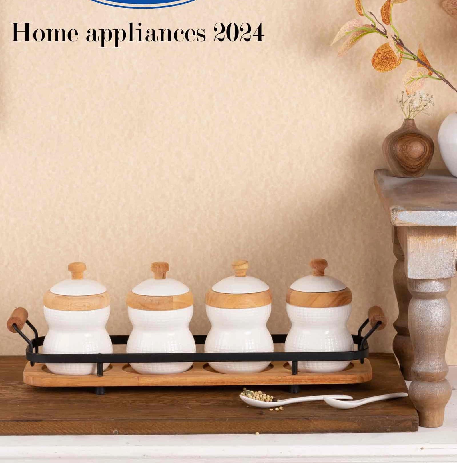 ست ادویه 4 تیکه ریور RIVER مدل بن چاینا چوب با تسمه کد 4907