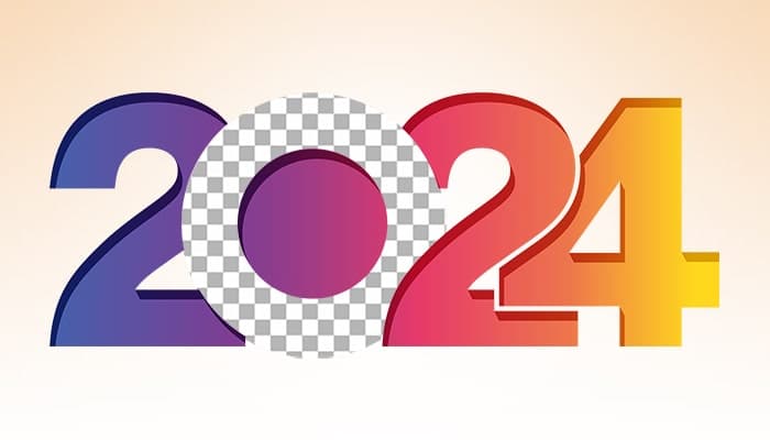 تصویر PNG طرح گرادینت سال 2024