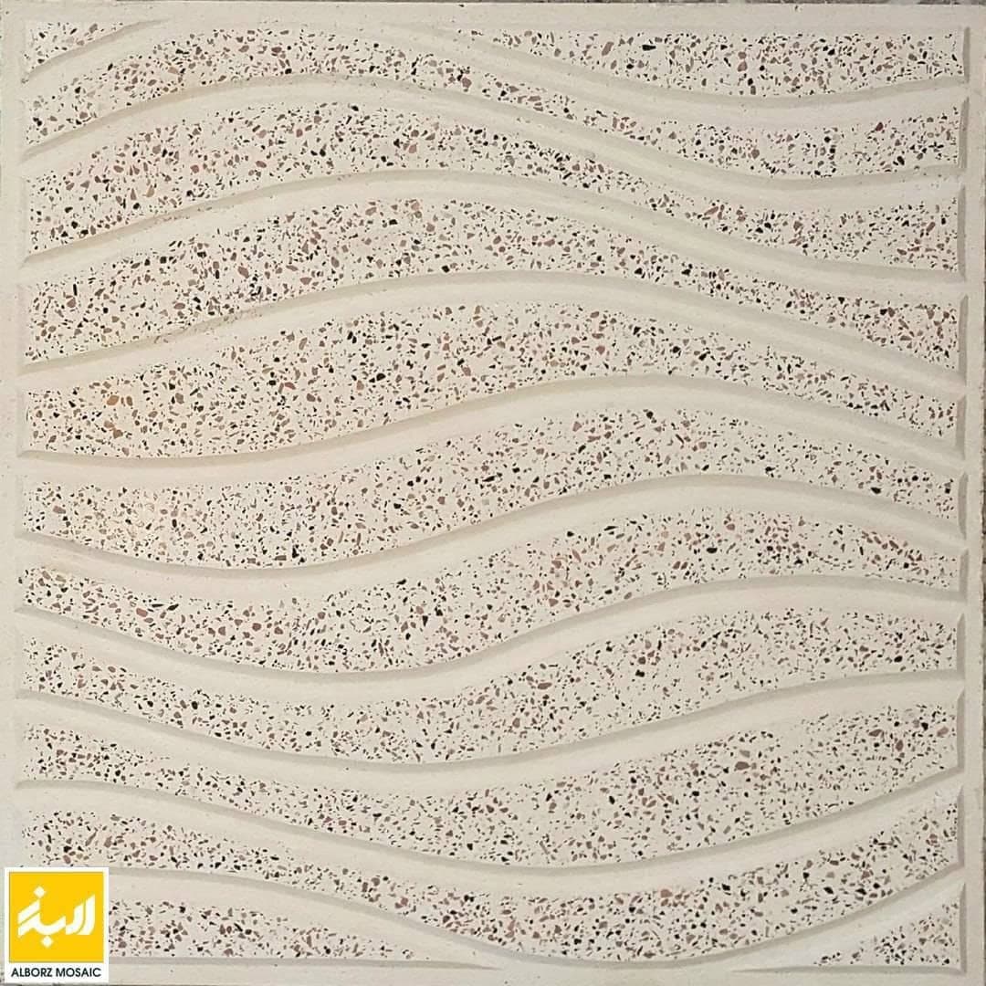 موزاییک پرسی طرح دار/ طرح موج سنگ گرانیت و آذرشهر ( سماقی )