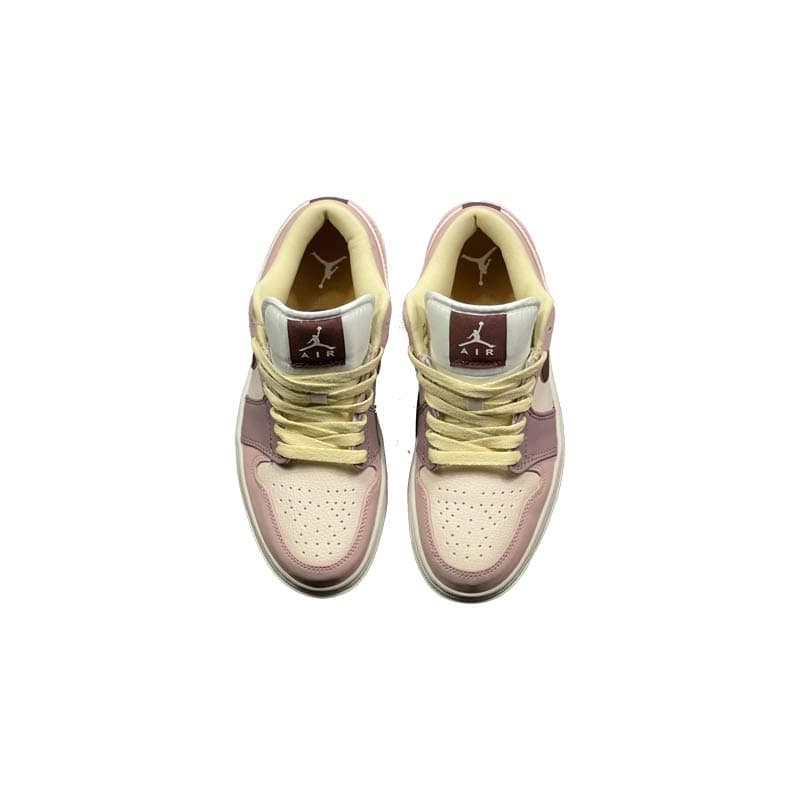 کفش نایک ایرجردن 1 ساق کوتاه صورتی زرشکی Nike Air Jordan 1 Low Dark Pony Smoky Mauve — تصویر ۲