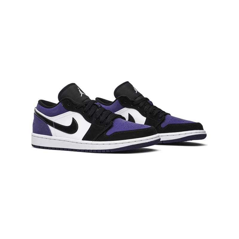 کفش نایک ایرجردن 1 ساق کوتاه مشکی سفید بنفش Nike Air Jordan 1 Low Court Purple — تصویر ۵