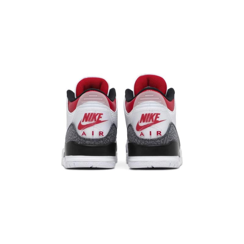 کتونی نایک ایرجردن 3 سفید سیمانی قرمز مشکی Nike Air Jordan 3 Retro Denim SE Fire Red — تصویر ۴