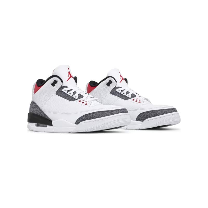 کتونی نایک ایرجردن 3 سفید سیمانی قرمز مشکی Nike Air Jordan 3 Retro Denim SE Fire Red — تصویر ۵