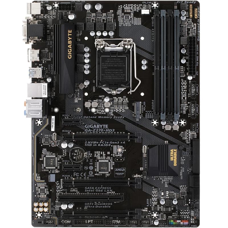 مادربرد گیگابایت GIGABYTE GA-Z270-HD3 سوکت LGA 1151 چیپست Z270 با پشتیبانی از پردازنده‌های نسل 6 و 7 اینتل و حافظه رم DDR4