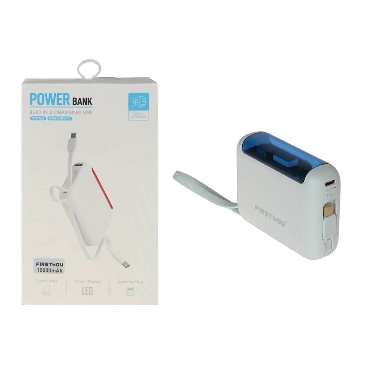 پاوربانک فست شارژ FirstYou 10000mAh مدل OM04 – آبی – MMS (گارانتی شش ماهه YA)
