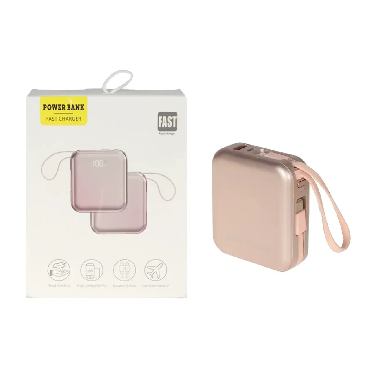 پاوربانک فست شارژ FirstYou 10000mAh مدل OM03 – صورتی – MMS (گارانتی شش ماهه YA)