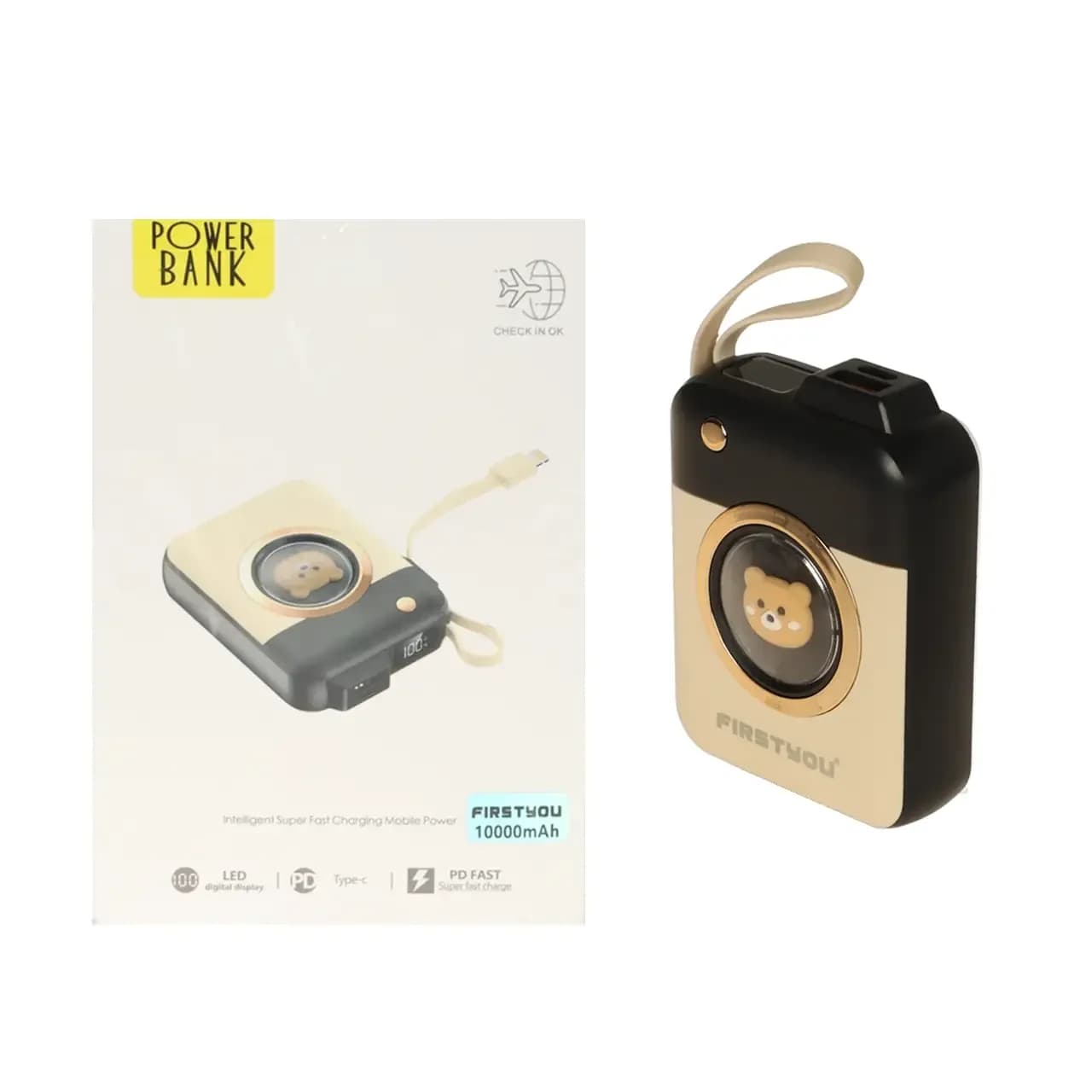 پاوربانک PD و فست شارژ FirstYou 10000mAh مدل OM02 – مشکی – MMS (گارانتی شش ماهه YA)