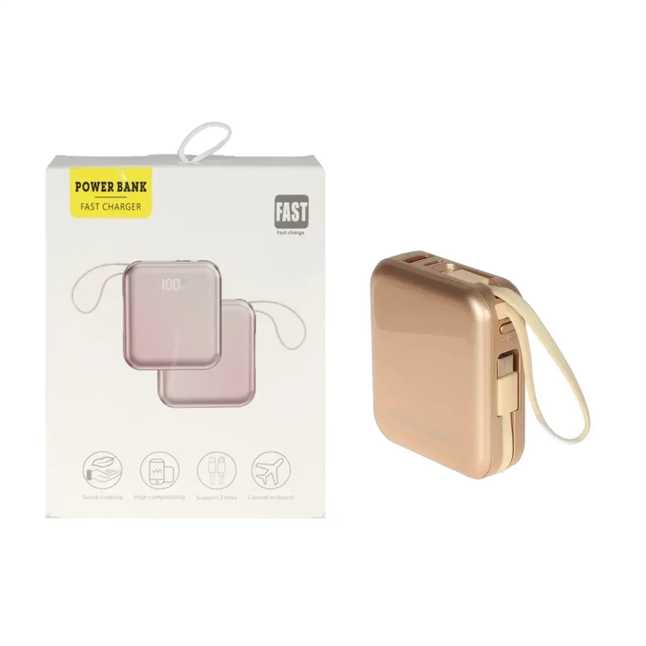 پاوربانک فست شارژ FirstYou 10000mAh مدل OM03 – طلایی – MMS (گارانتی شش ماهه YA)