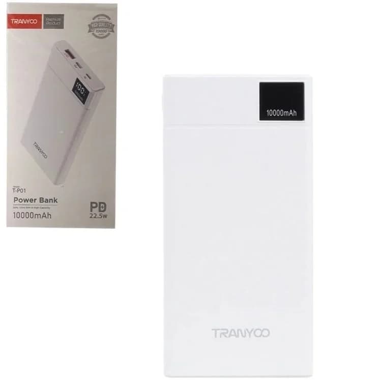 پاوربانک (PD و فست شارژ) Tranyoo 22.5W 10000mAh مدل T-P01 – سفید