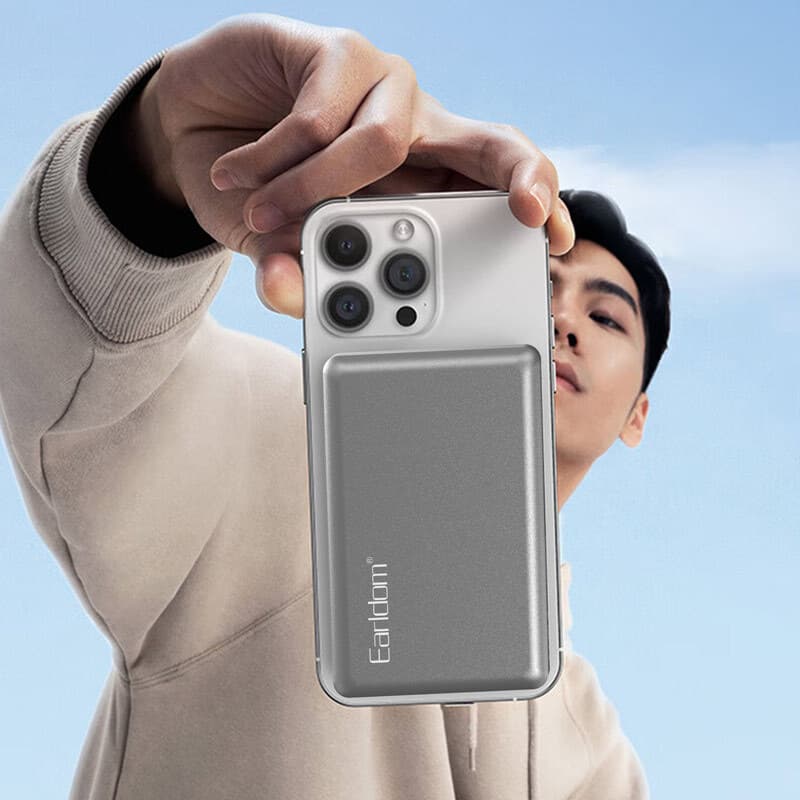 پاوربانک وایرلس (PD و فست شارژ) Earldom 10000mAh مدل ET-PD49 20W – مشکی — تصویر ۶