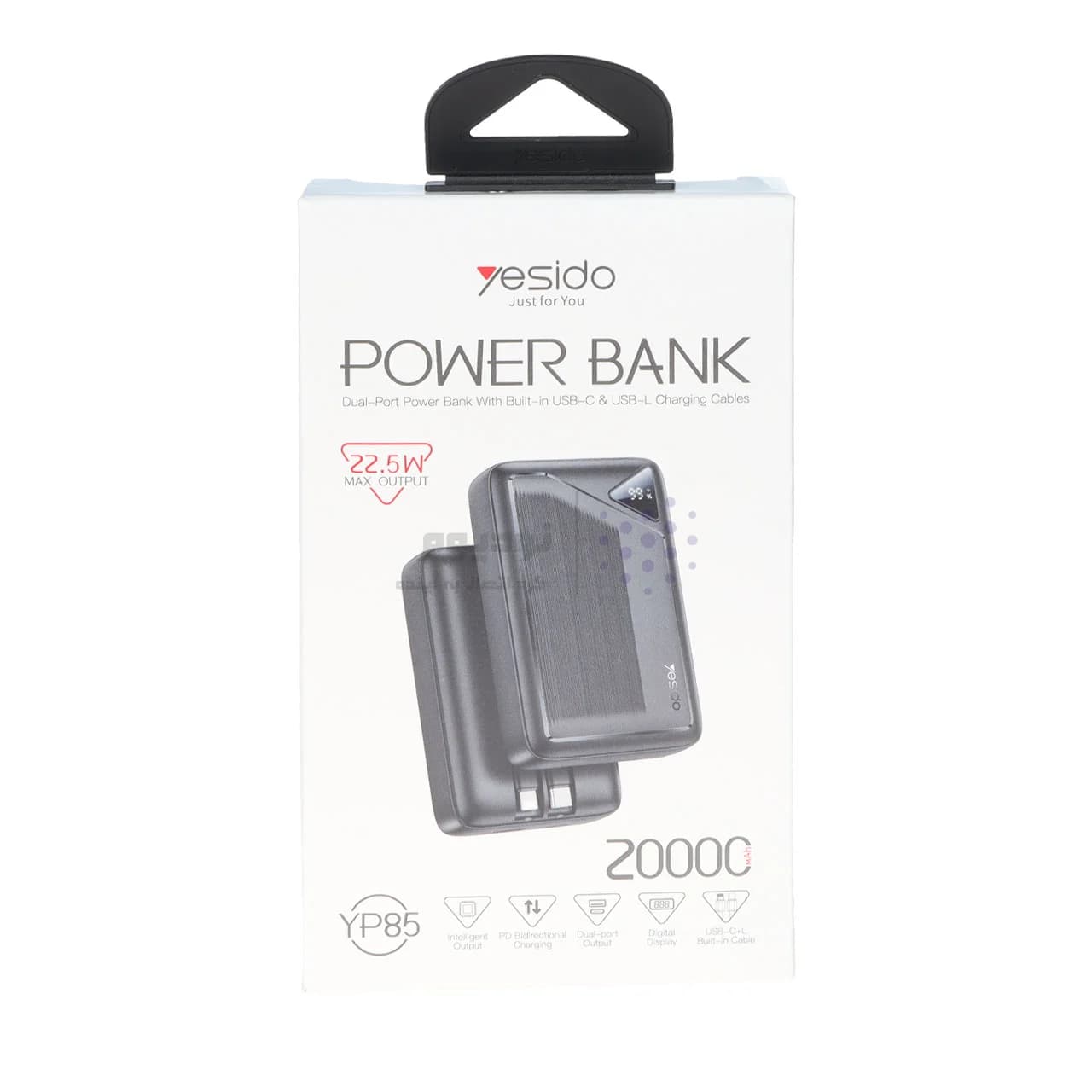 پاوربانک PD و فست شارژ Yesido 20000mAh مدل YP85 22.5W – مشکی (گارانتی 18 ماه تعویض نیکان همراه) — تصویر ۳