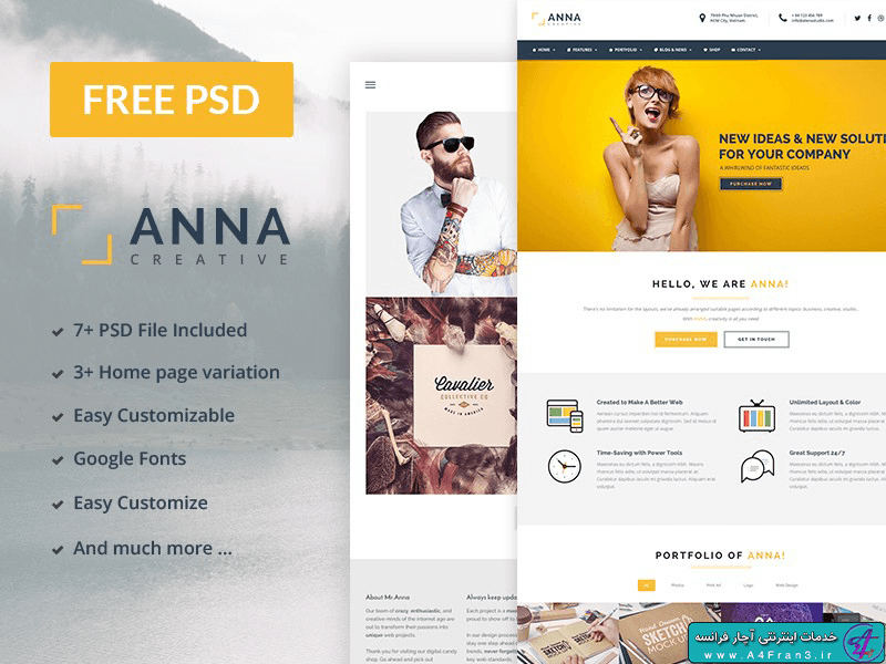 دانلود قالب فتوشاپ Anna Theme
