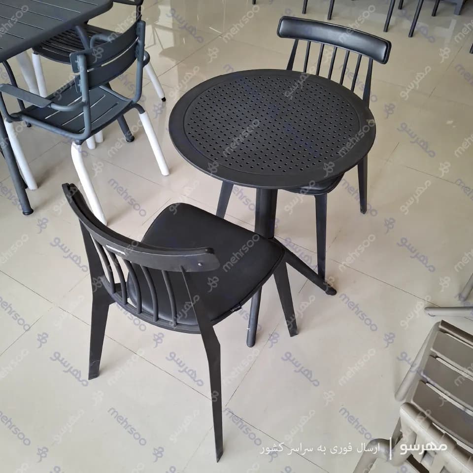 میز و صندلی پلیمری کویین اسکای (2نفره تمام تشک)