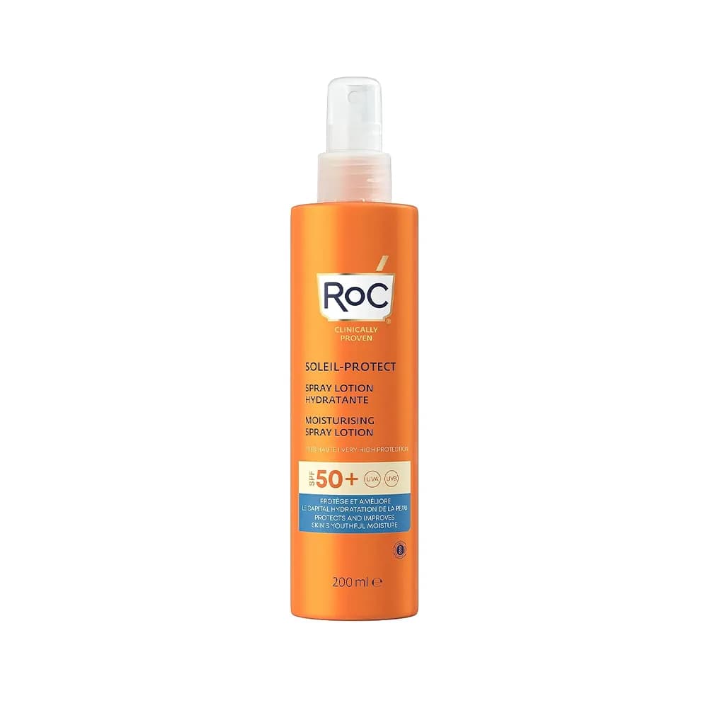 اسپری لوسیون ضدآفتاب پوست حساس راک Roc حجم 200 میل Soleil Protect SPF50 فرانسه اورجینال