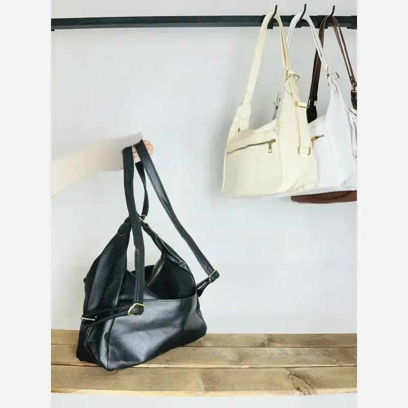 کیف زنانه وارداتی جنس شرانگ خارجی بند دوشی و قابل استفاده به عنوان کوله پشتی — تصویر ۲