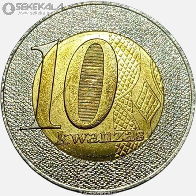 سکه 10 کوانزا دوفلزی کمیاب آنگولا 2012 (UNC)