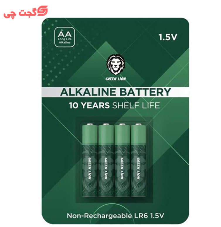 باتری قلمی گرین لاین 1.5 ولت ALKALINE بسته چهار عددی