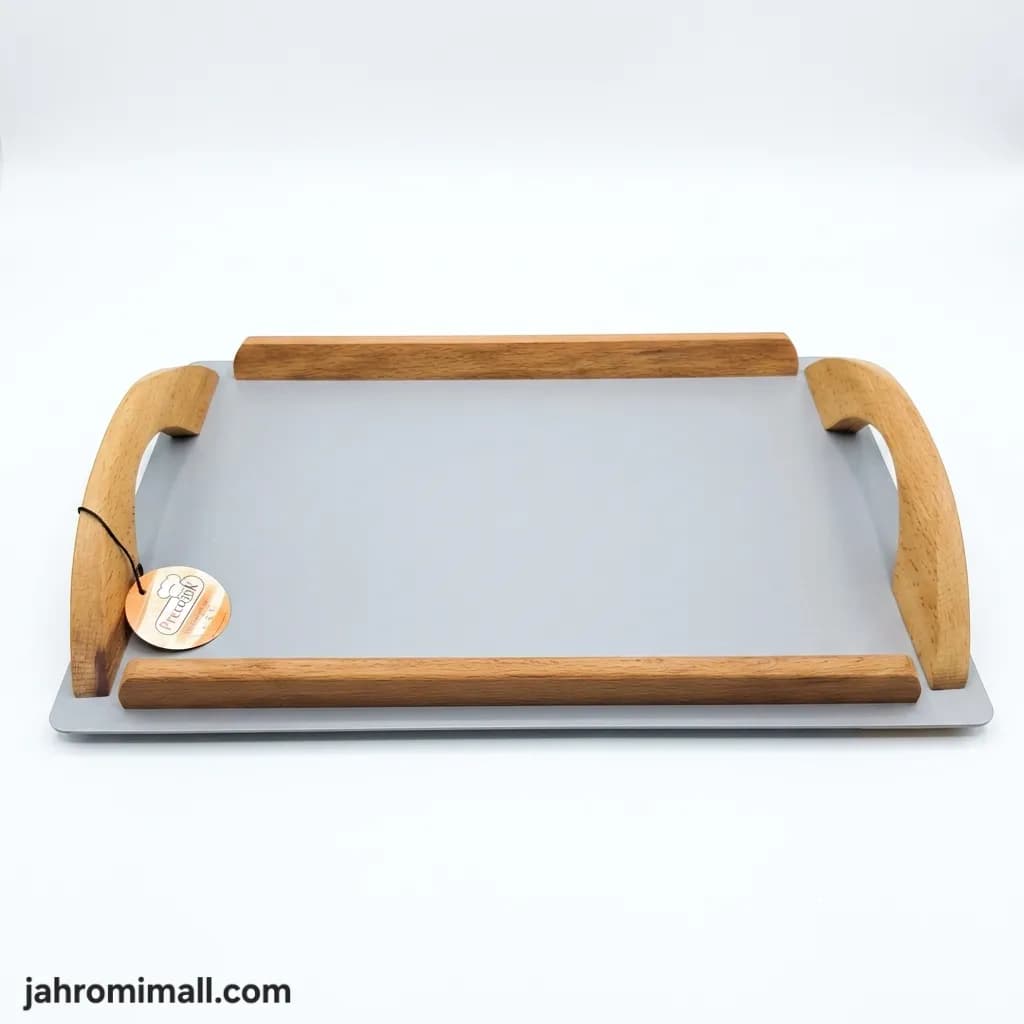 سینی فلزی دسته چوبی Free Cook کد 1002