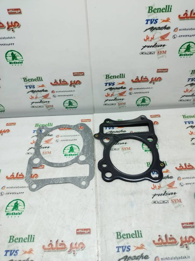 واشر سر (رو) و ته (زیر) سیلندر موتور تریل روان