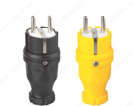 دو شاخه لاستیکی مستقیم(رنگی) مدل:2P+E/16A/220V/IP44 کد:SP45 پارسا