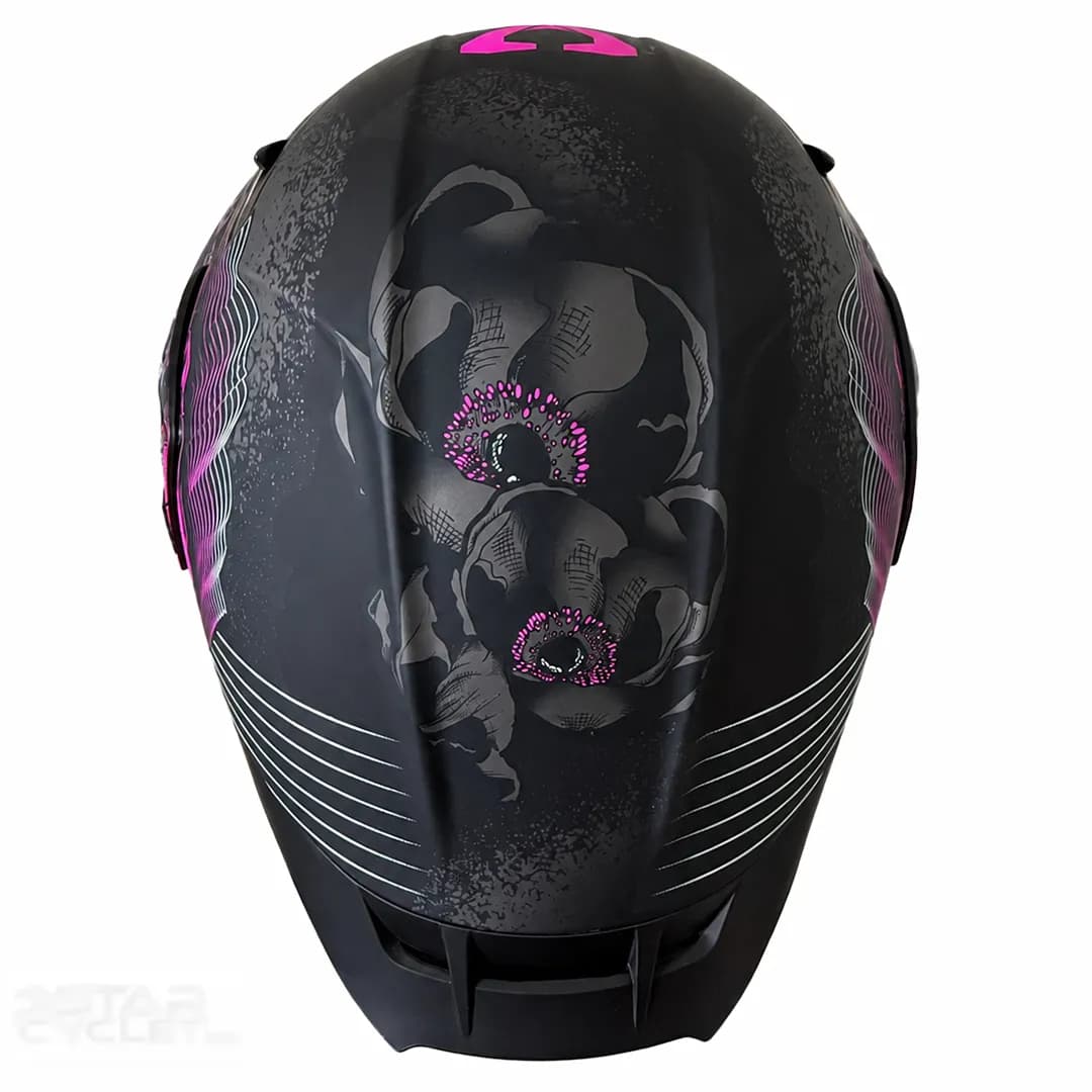 کلاه کاسکت فک متحرک دخترانه سومان مدل SM955-S PEONY BLACK PINK — تصویر ۷
