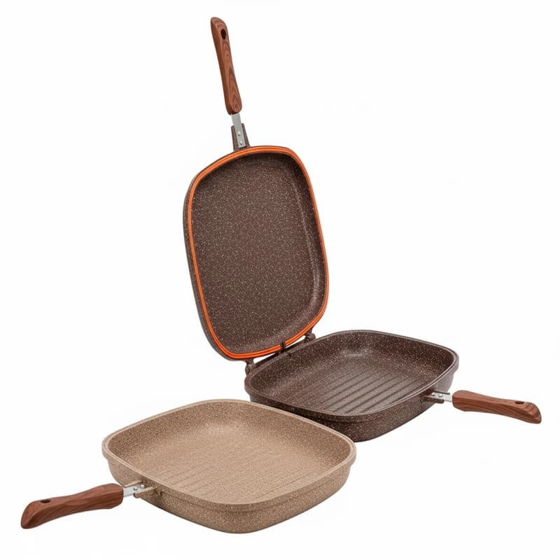 تابه دو طرفه رژیمی گرانیتی زیو سایز 40cm مدل | ZIO TURKEY ZFP_8176/ T36 — تصویر ۷