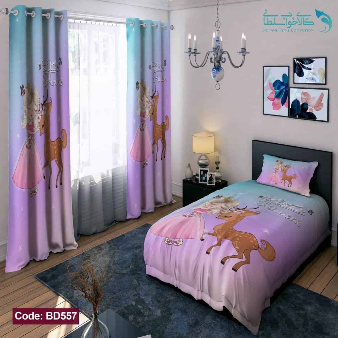 روتختی طرح دختری با گوزن یکنفره کد BD557