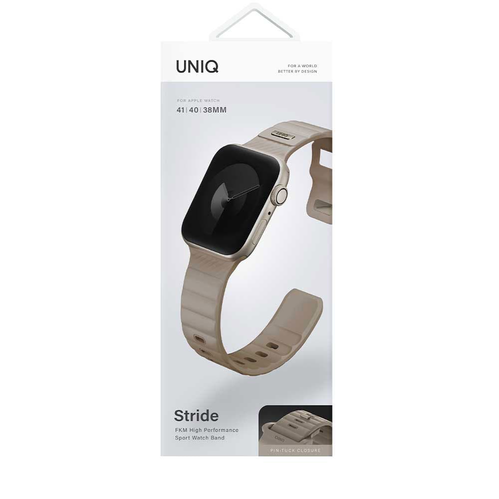 بند اپل واچ یونیک مدل Stride مناسب برای اپل واچ 38/40/41/42 میلی متری رنگ کرم — تصویر ۲