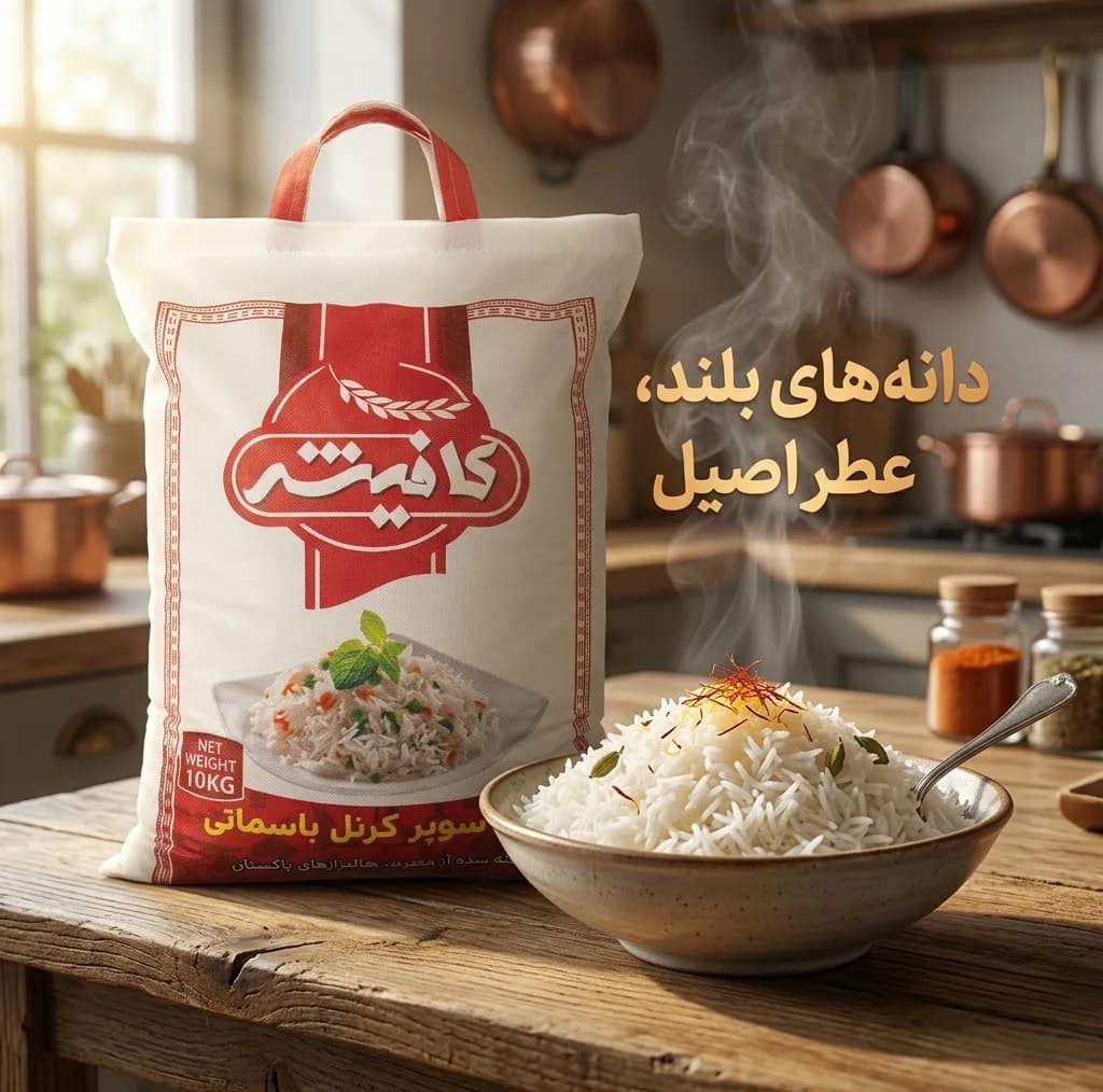 برنج کرنل باسماتی پاکستانی کافیش - ۱۰ کیلوگرم — تصویر ۹