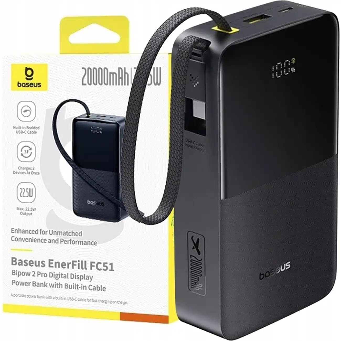 پاور بانک 20000 باسئوس Baseus اصل 22.5 وات مدل PPBD2P-2022 با کابل — تصویر ۷