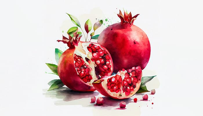 تصویر پس زمینه آبرنگی انار شب یلدا