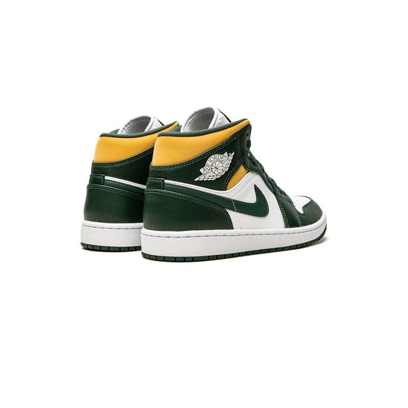 کتونی نایک ایرجردن 1 سبز و زرد Nike Air Jordan 1 Mid Sonics — تصویر ۳