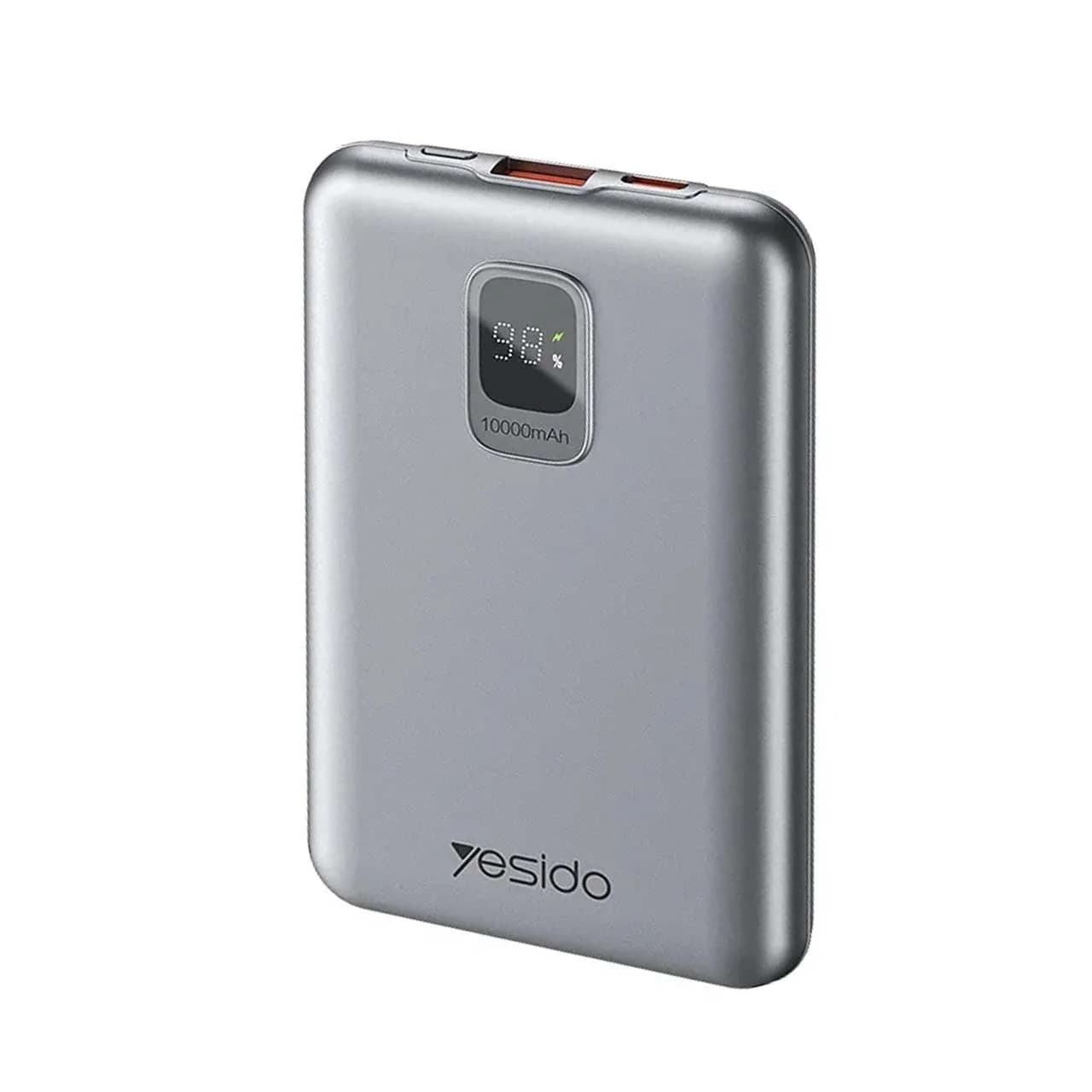پاوربانک (PD و فست شارژ) Yesido 20W 10000mAh مدل YP46 – خاکستری (گارانتی 18 ماه تعویض نیکان همراه)
