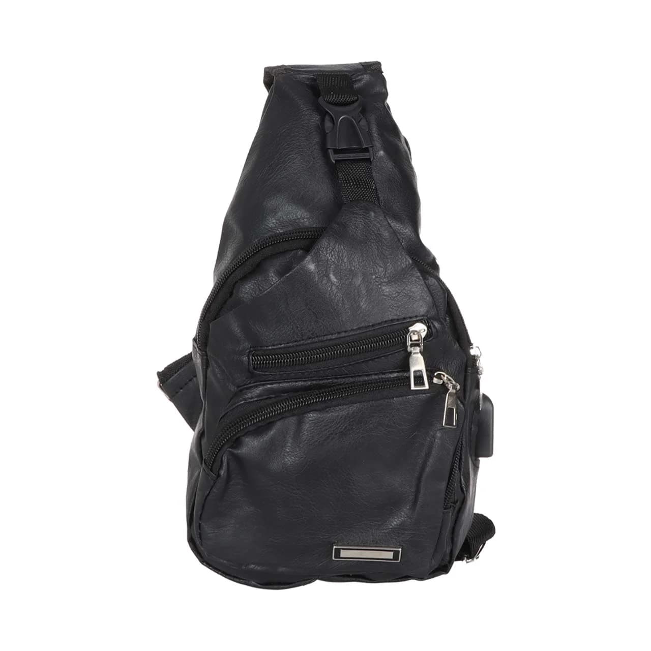 کیف تک بند مدل Body Bag چرمی – مشکی