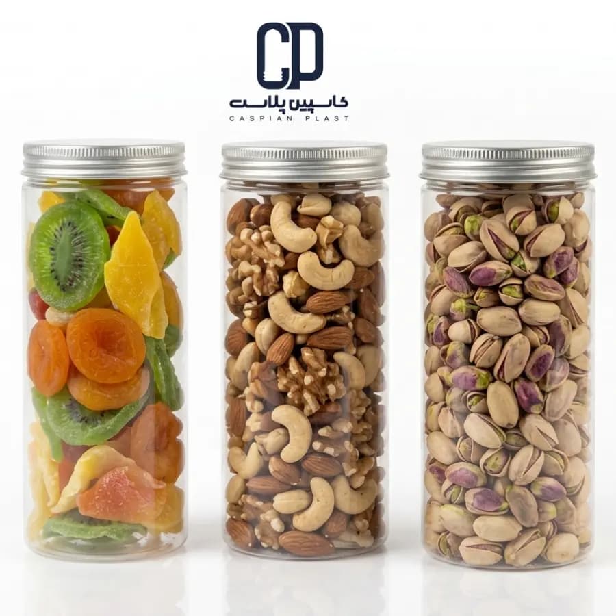 جار ۷۰۰ سیسی استوانه ای با درب فلزی