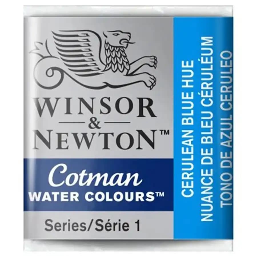 قرص آبرنگ وینزور اند نیوتن مدل COTMAN رنگ CERULEAN BLUE HUE