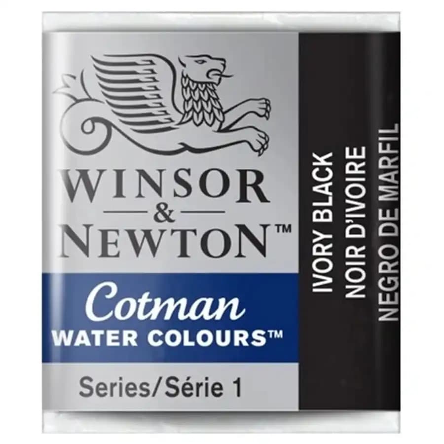 قرص آبرنگ وینزور اند نیوتن مدل COTMAN رنگ IVORY BLACK
